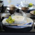 【和食器−for Japanese Cuisine−】蓋物　No.10070 CR　413590【ガラス食器 和モダン おしゃれ おもてなし 蓋付中鉢 日本製 業務用】