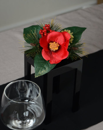 黒塗 ミニ飾り台 ハイタイプ【日本製 花器 花材 フラワーベース 花台 飾り