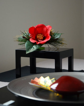黒塗 ミニ飾り台 ロータイプ【日本製 花器 花材 フラワーベース 花台 飾り